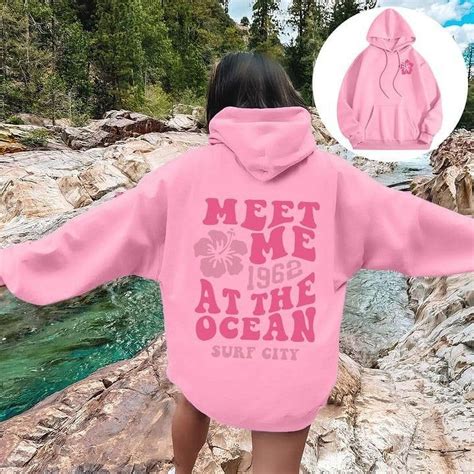 Ztnmapt Teen Girls Pink Palm Puff Hoodie Casual Sweatshirt Oversized Letter Print Graphic