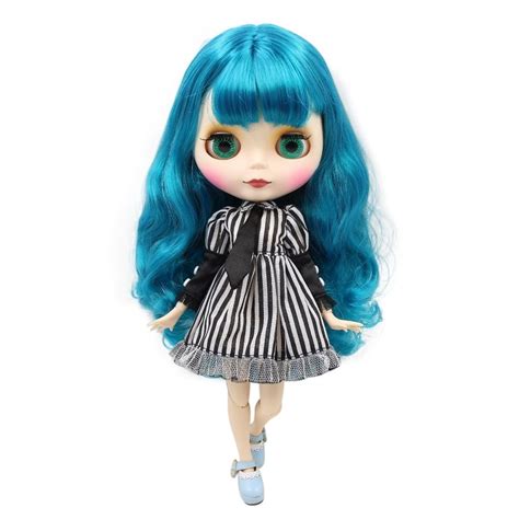 Neo Blythe Doll Cyan Hair Jointed Body Blythe Dolls Dolls Blythe