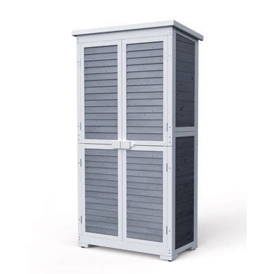 Aiho Aiho 3 Ft W X 1 Ft D Solid Wood Vertical Storage Shed Wayfair