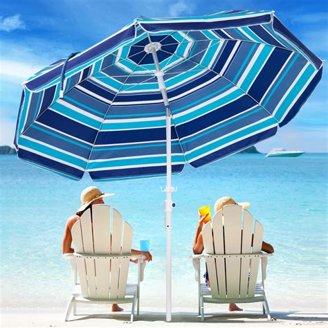 MEWAY 6 5ft Beach Umbrella With Sand Anchor Tilt Mechanism Portable