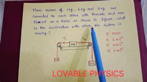 Three Masses Of Kg Kg And Kg Are Connected To Each Other With