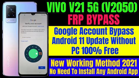 Vivo V G V Frp Bypass Android Update Ll Google Account