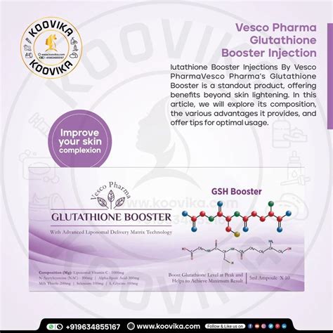 Vesco Pharma Glutathione Booster Injection For Skin Whitening