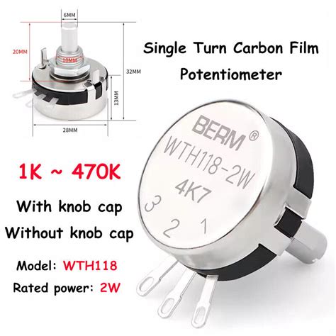 WTH118 2W Single Turn Carbon Film Potentiometer 1K 2 2K 4 7K 10K 22K