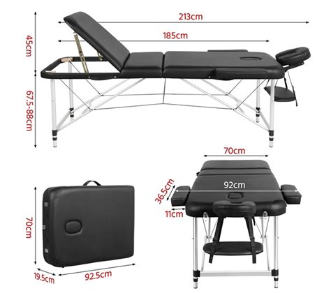 Table De Massage Pliante Professionnelle 3 Section Noir Massage But