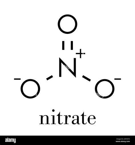 nitrat anion chemische struktur skelettformel stock vektorgrafik alamy