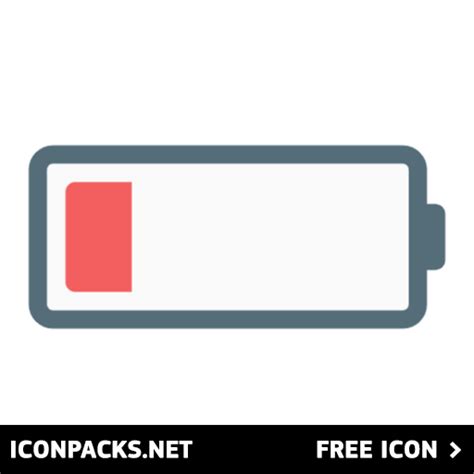 Free Red Low Battery Energy Storage Symbol SVG, PNG Icon. Download Image.