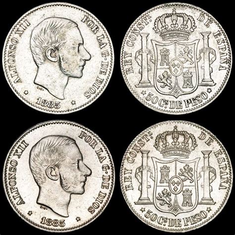 España Alfonso XII 1874 1885 50 Centimos de Peso 1885 Catawiki