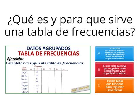 Repaso Tablas De Frecuencias Cuestionario