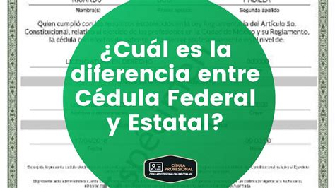 ᐅ Diferencias entre Cédula Profesional Federal y Estatal