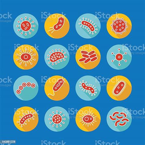 세균과 박테리아를 아이콘 세트벡터 삽화 인간의 세포에 대한 스톡 벡터 아트 및 기타 이미지 인간의 세포 0명 건강 진단