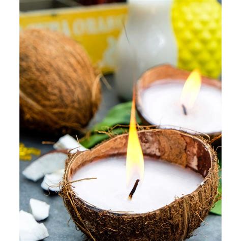 Coconut Shell Candle Coconut Candle In Real Coconut Etsy