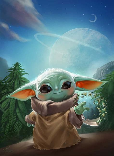 100 Baby Yoda Cartoon Wallpapers