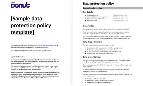 Gdpr Data Protection Policy Template Free