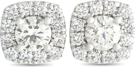 Diamond Select Cuts 14K 1 00 Ct Tw Diamond Halo Studs ShopStyle