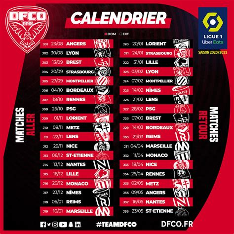 Téléchargez le calendrier complet du DFCO DFCO