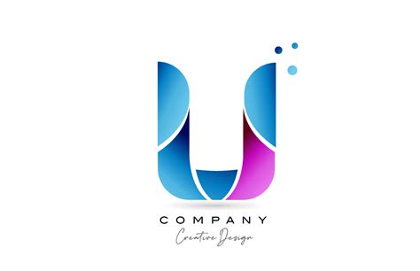 pink blue U alphabet letter logo icon design with gradient. Creative ...