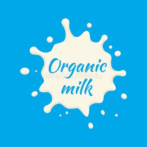 Organic Milk Label Vector Milk Splash And Blot Design Shape Creative Illustration Stock