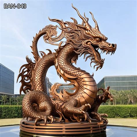 Large Bronze Chinese Dragon Statue Outdoor Garden Youfine