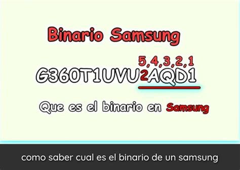 C Mo Identificar El Binario Samsung F Cil