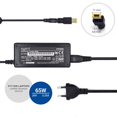 Fuente De Alimentación Dedicada Para Notebook De 65w 20v 325a Para Lenovo Ultrabook Conector