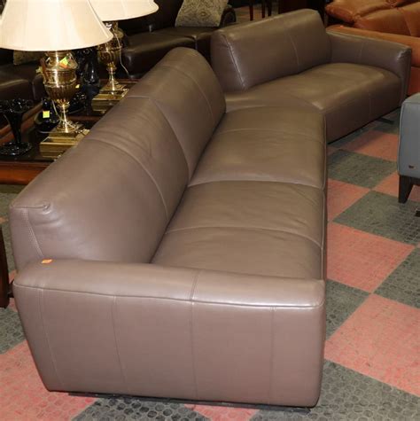 NEW 2PC GENUINE BROWN LEATHER SECTIONAL,