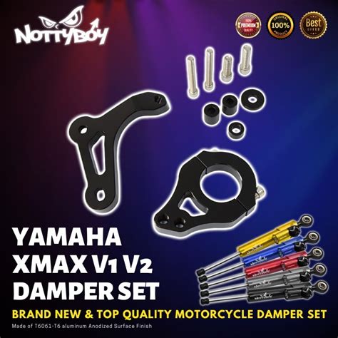 Yamaha XMAX V1 V2 NottyBoy Steering Damper Bracket Damper Set For