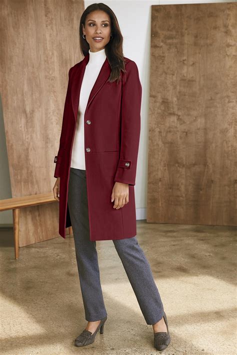 The Newbury 3 4 Length Melton Wool Coat Classic Womens Clothing From