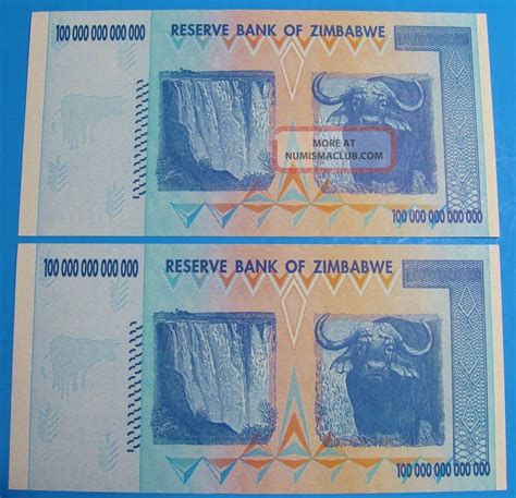 2008 Aa 100 Trillion Dollar Zimbabwe Currency Banknote One Note