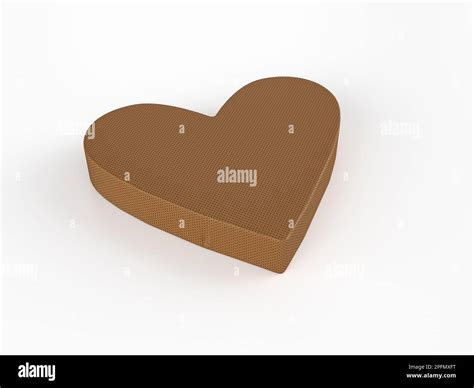 Perforated Leather Heart Symbol On White Background 3d Illustration