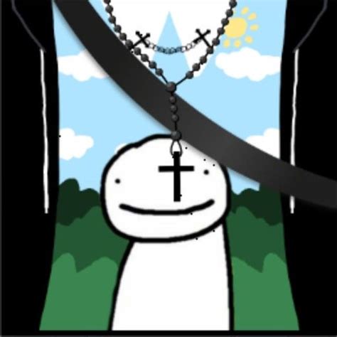 A Cartoon Character With A Cross On His Chest And A Chain Hanging From