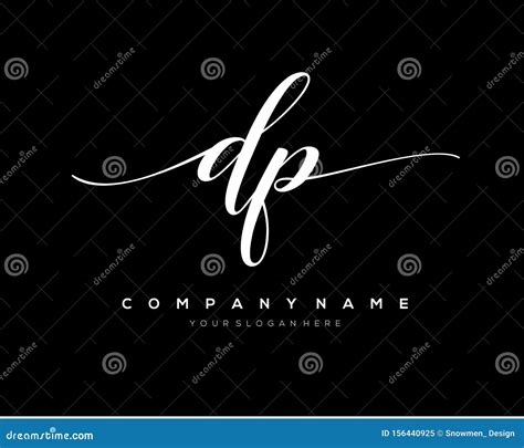 Dp Initial Handwriting Logo Template Vector Stock Vector