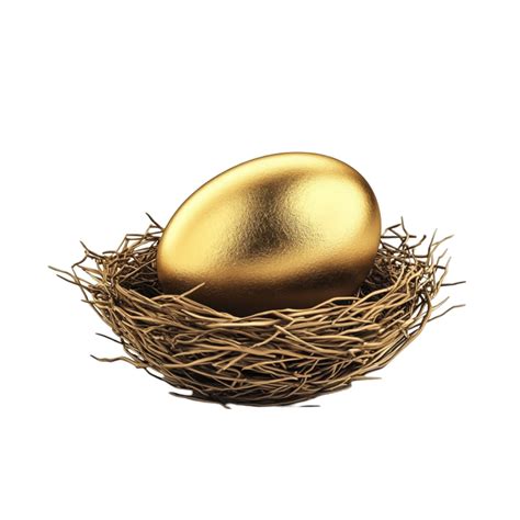 Golden Egg In A Straw Nest Png