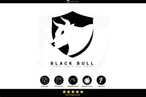 Black Bull Logo Graphic by Graha Creative · Creative Fabrica