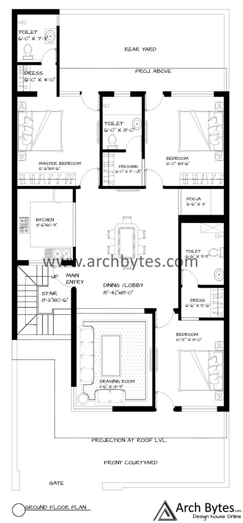 House Plan For 32x75 Feet Plot Size