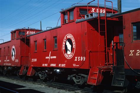 Great Northern Gn X599 Wood Caboose Hillyard Wa April 1969 Great