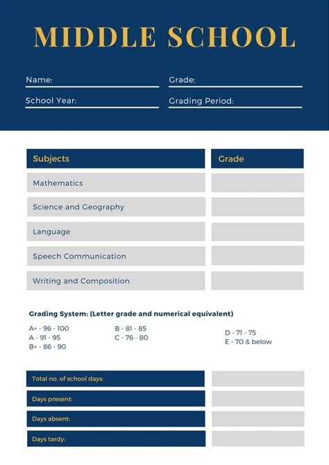 Free Printable Customizable Report Card Templates Canva