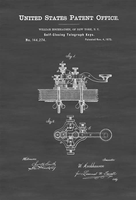 Telegraph Keys Patent Patent Print Wall Decor Telegraph Etsy