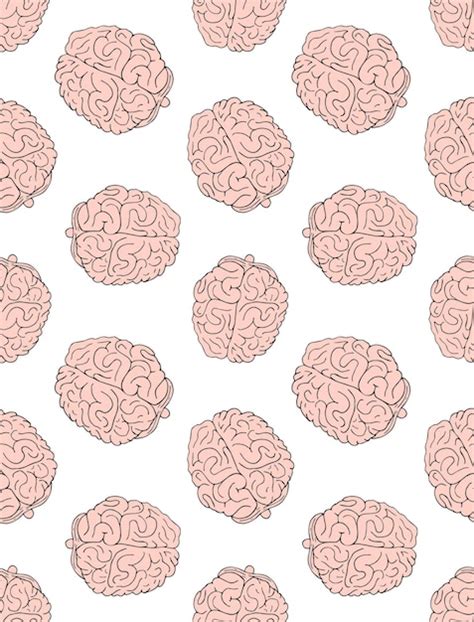 Premium Vector Vector Seamless Pattern Of Hand Drawn Human Brain