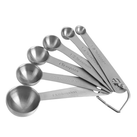 Measuring Spoons Stainless Steel Set Of 6 Dry And Liquid Ingredients Spoons Stainless