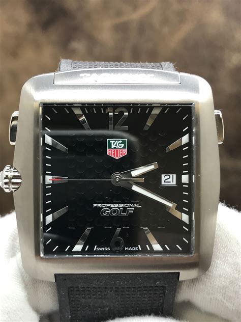 Tag Heuer Professional Golf Tiger Woods Edition Wae1111 0 Black Dial Q Signature Watches