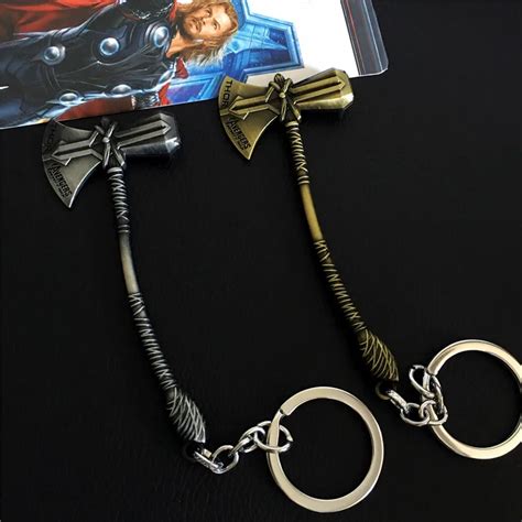 New Movie Avengers 3 Thor Axe Hammer Keychain Infinity War Thor