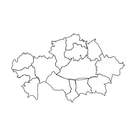 Doodle Map Of Kazakhstan With States 2550886 Vector Art At Vecteezy