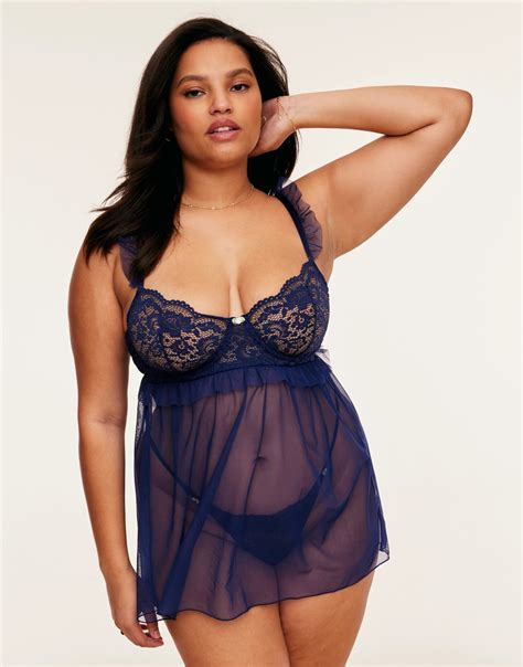 Keara Dark Blue Plus Babydoll 1X 4X Adore Me