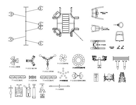 All Gym Fitness Equipment Cad Blocks Bundle Stadium Gymnasium Playground Sports Hall】 Gem Cad