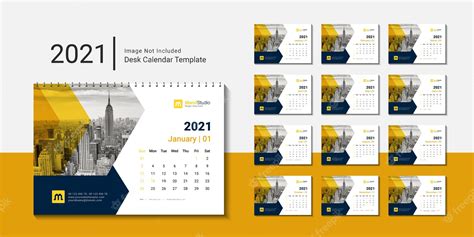 Premium Vector 2021 Desk Calendar Template With Creative Design