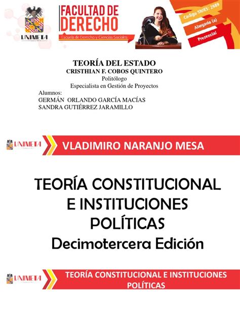 Teoria Constitucional E Instituciones Politicas Vladimiro Naranjo Mesa Pdf