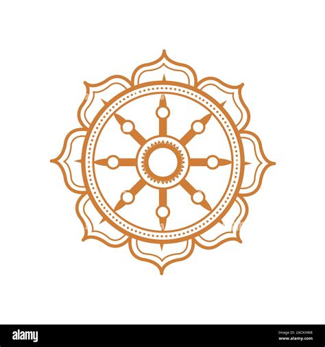 Dharma Wheel Vector Logo Stock Vector Images Alamy