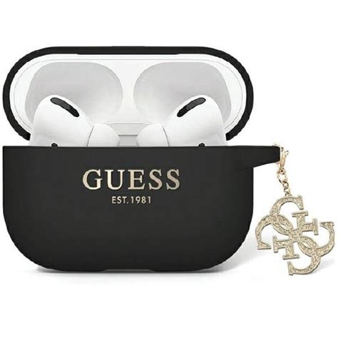 Guess Guap2Lecg4K Airpods Pro 2 Cover Czarny Black Liquid Silicone