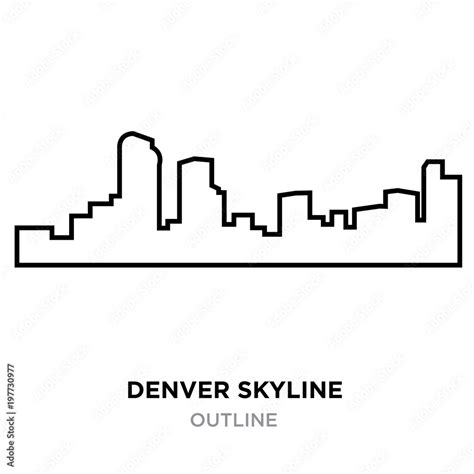 denver skyline outline on white background, vector illustration Stock ...